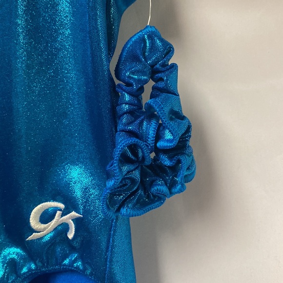 GK leotard blue sparkle with matching hair tie - Picture 2 of 2